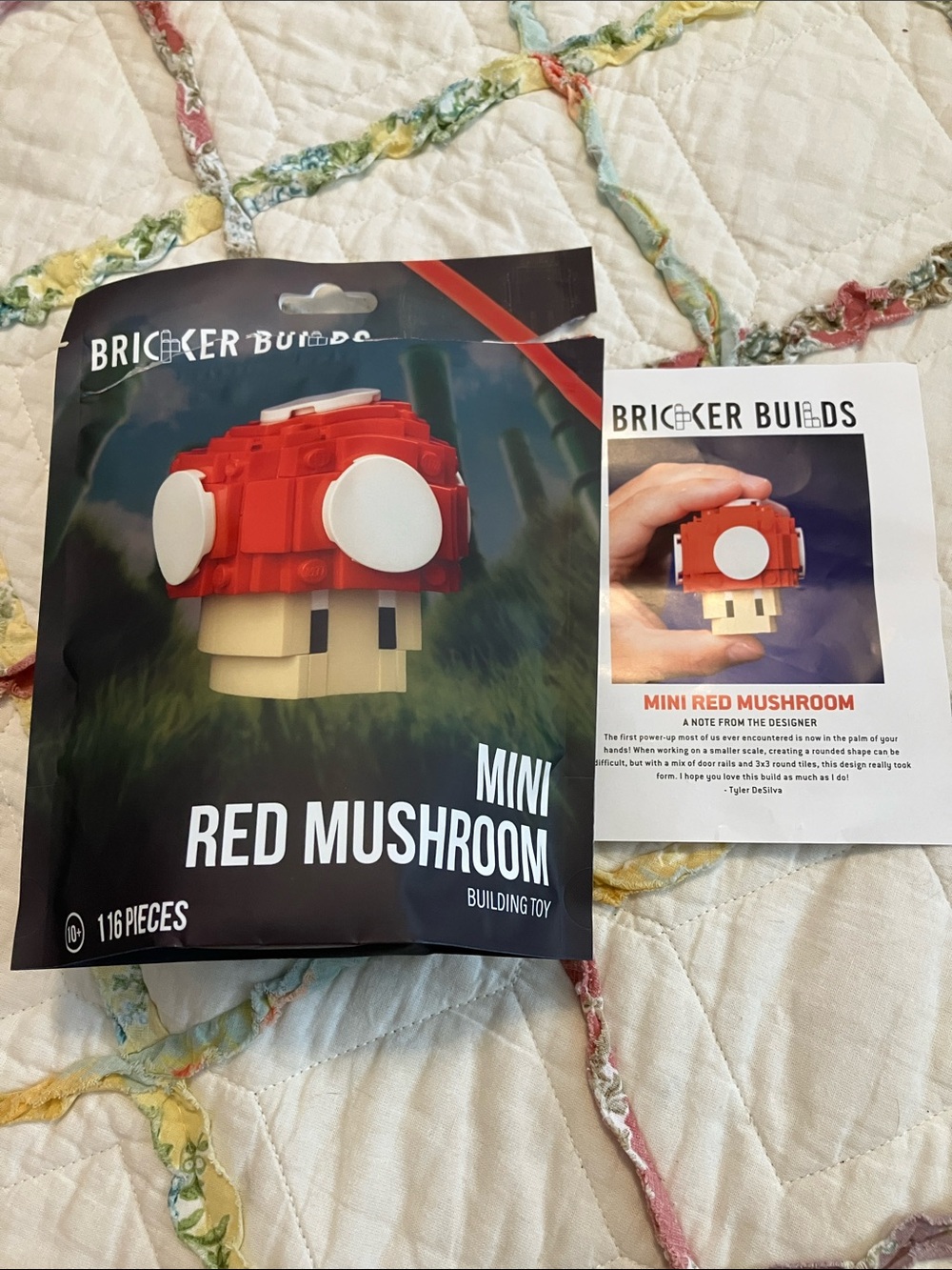 Bricker Builds Mini Red Mushroom Building Toy - Red & White Complete Set